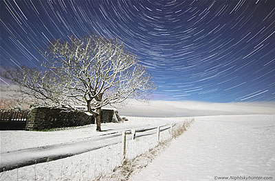 Moonlit Snow Star Trails & Epic Brieen Road Blizzard - March 2015